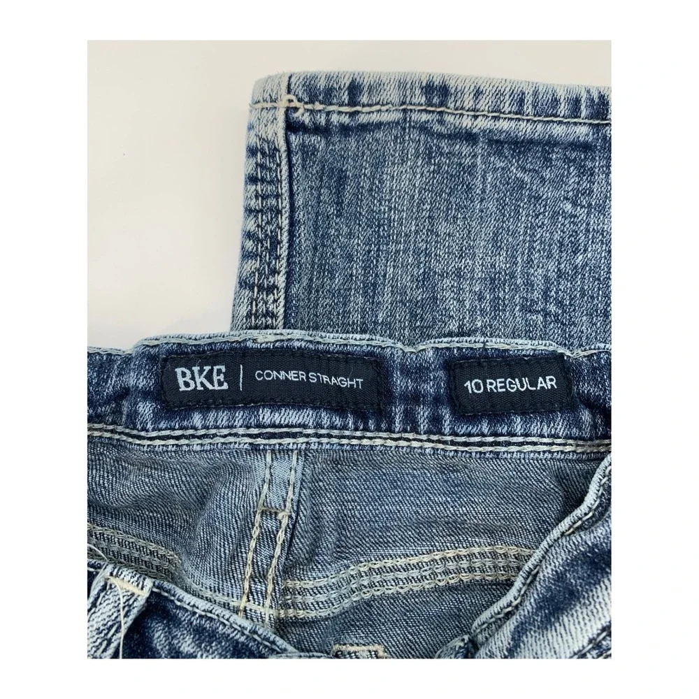 BKE Conner Jeans Boys 10 Blue Straight Adjustable Waist Denim Pants